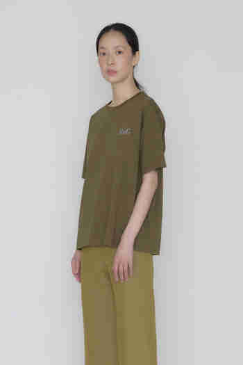 MANUELLE ET GUILLAUME(마누엘에기욤) MetG cotton t-shirt khaki | S.I.VILLAGE (에스아이빌리지)