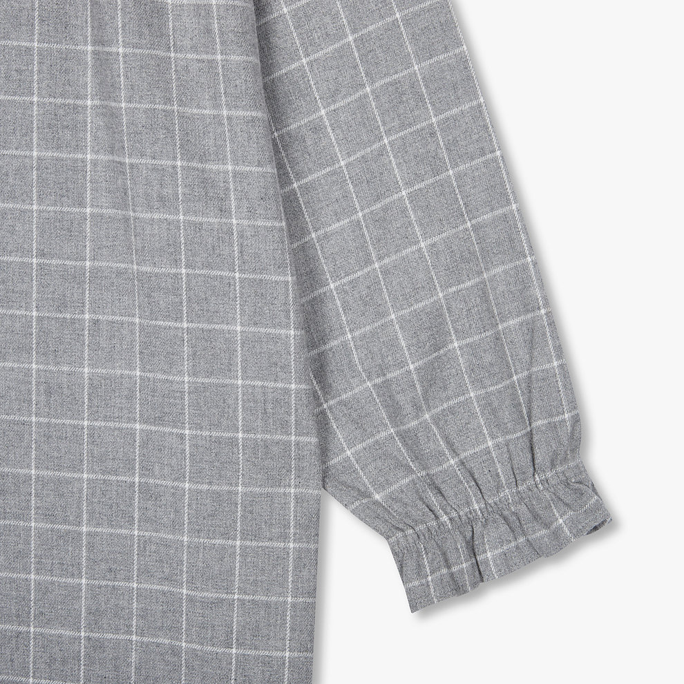 여 플란넬 셔링 파자마 원피스