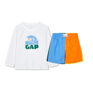 GAP Kids(갭키즈) [토들러 남아 2-5세] 서프 그래픽 래쉬가드 탑 세트 | S.I.VILLAGE (에스아이빌리지)