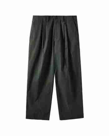 BROMPTON LONDON(브롬톤 런던) SEMI WIDE TWO TUCK TROUSERS - CHARCOAL (P244UPT403) | S.I.VILLAGE (에스아이빌리지)