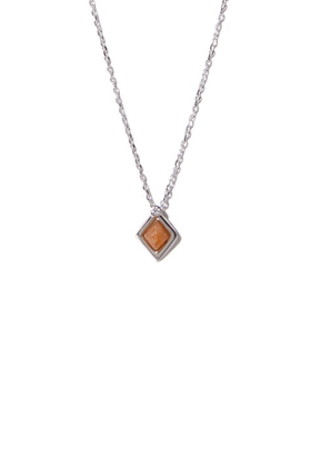 COLDFRAME(콜드프레임) 10K WHITE GOLD MINI ETERNAL ORANGE QUARTZ NECKLACE | S.I.VILLAGE (에스아이빌리지)