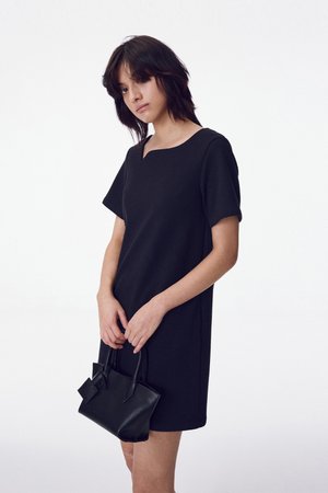 MAISONMARAIS(메종마레) Wave Neck Mini Dress, Black | S.I.VILLAGE (에스아이빌리지)