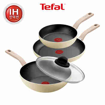 TEFAL(테팔) 테팔 인덕션 데이지 프라이팬 4종세트(팬20+팬28+웍28+유리뚜껑28) | S.I.VILLAGE (에스아이빌리지)