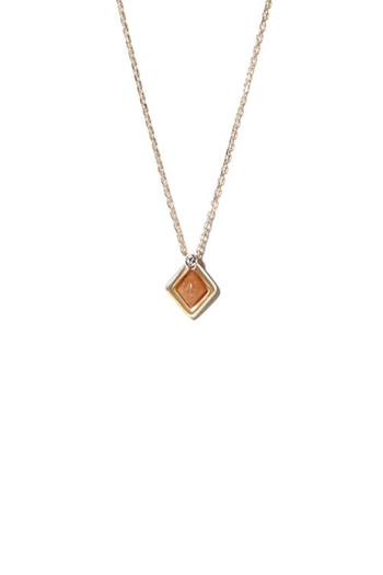 COLDFRAME(콜드프레임) 10K GOLD MINI ETERNAL ORANGE QUARTZ NECKLACE | S.I.VILLAGE (에스아이빌리지)