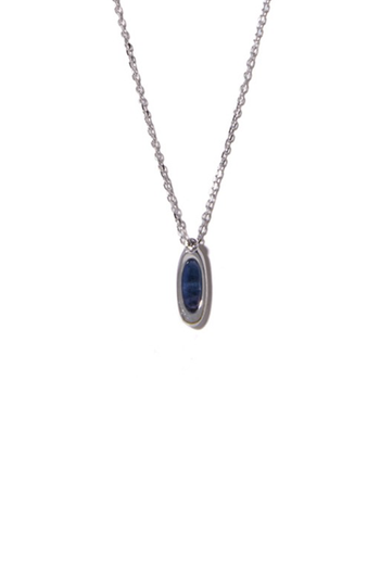 COLDFRAME(콜드프레임) 10K WHITE GOLD MINI ETERNAL BLUE LABRADORITE NECKLACE | S.I.VILLAGE (에스아이빌리지)