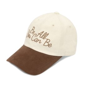 VERUTUM(베루툼) HW-BC164 : “Be All You Can Be” Suede Brim CapㅣIvory Brown | S.I.VILLAGE (에스아이빌리지)