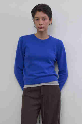 MDGT(엠디지티) Regular-Fit Round Neck Knit_Blue | S.I.VILLAGE (에스아이빌리지)