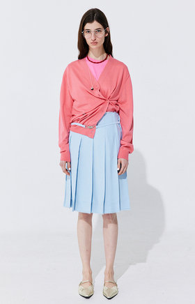 WNDERKAMMER(분더캄머) Raw-cut Pleats Skirt_Light Blue | S.I.VILLAGE (에스아이빌리지)