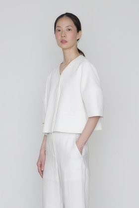 MANUELLE ET GUILLAUME(마누엘에기욤) Bella cotton jacket white | S.I.VILLAGE (에스아이빌리지)