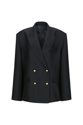 YCH(와이씨에이치) DOUBLE-BREASTED SILK-BLEND BLAZER NAVY (F24JK1121NV) | S.I.VILLAGE (에스아이빌리지)