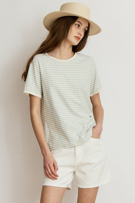 LE ABONNE(르아보네) HALF STRIPE T-SHIRT_MINT | S.I.VILLAGE (에스아이빌리지)