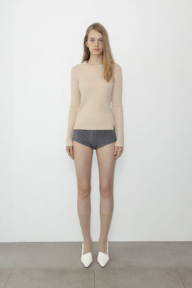 LEHA(레하) BEX BUTTER RIBBED KNIT (LIGHT BEIGE) | S.I.VILLAGE (에스아이빌리지)