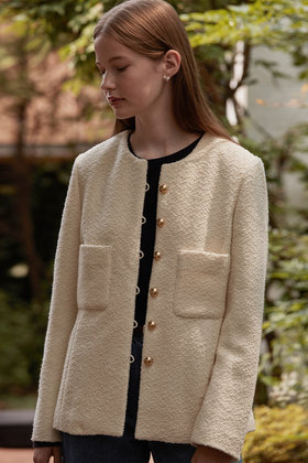 BEMUSE MANSION(비뮤즈맨션) Boucle tweed jacket - Cream ivory | S.I.VILLAGE (에스아이빌리지)