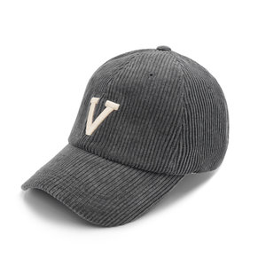 VERUTUM(베루툼) HW-BC066CD : VRT Initial Corduroy Cap│V Charcoal | S.I.VILLAGE (에스아이빌리지)