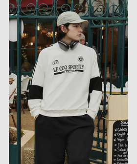 LECOQ SPORTIF(르꼬끄 스포르티브) 선데이 블록코어 맨투맨 화이트(QP123TFS31) | S.I.VILLAGE (에스아이빌리지)