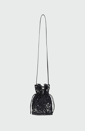 EENK(잉크) HAPPIE Lace Drawstring Shoulder Bag - Black | S.I.VILLAGE (에스아이빌리지)