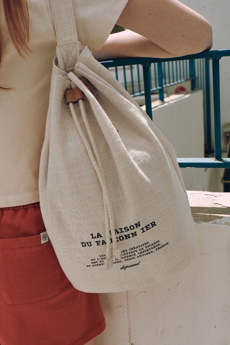 DEPOUND(드파운드) antibes drawstring bag (cotton) - natural