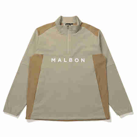 MALBON GOLF(말본골프) 벤틸 기모 하프집 티셔츠 GREYISH BEIGE | S.I.VILLAGE (에스아이빌리지)