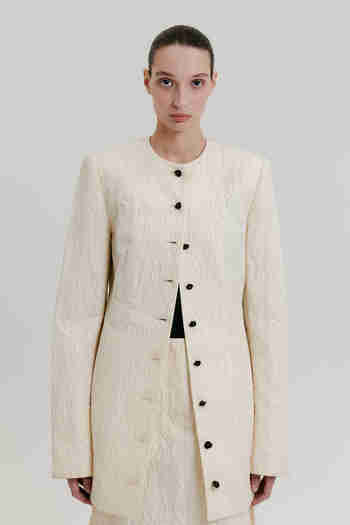 EENK(잉크) ZACQI Round Neck Long Jacket - Cream | S.I.VILLAGE (에스아이빌리지)