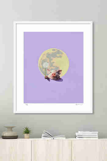 GURIM.COM(그림닷컴) 송형노, 판화 Olivia in the full moon (lilac) (99 Editions) 액자포함 | S.I.VILLAGE (에스아이빌리지)