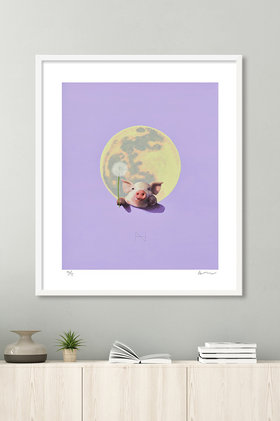 GURIM.COM(그림닷컴) 송형노, 판화 Olivia in the full moon (lilac) (99 Editions) 액자포함 | S.I.VILLAGE (에스아이빌리지)