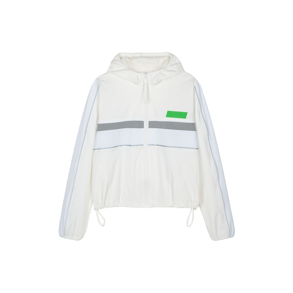 ジャケット Ganni Women's STR Shell Windbreaker Track Jacket F9434-135 GANNI(가니) 가니 여성 STR SHELL 바람막이 트랙자켓 F9434-135