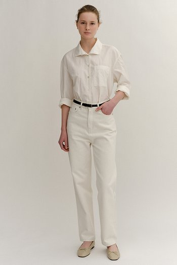 KINDERSALMON(킨더살몬) SS24 Despina Cotton Jeans Off-White | S.I.VILLAGE (에스아이빌리지)