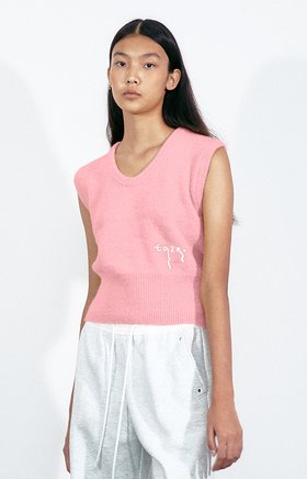 TAZE(테이즈) Euphoria Knit Vest (Pink) | S.I.VILLAGE (에스아이빌리지)
