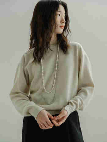 REPLAIN(리플레인) NEW CASHMERE BLENDED BASIC KNIT TOP_PALE BEIGE | S.I.VILLAGE (에스아이빌리지)