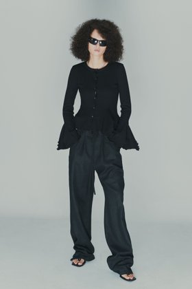 GOEN.J(고엔제이) Linen and cotton-jersey double garment effect wide-leg pants | S.I.VILLAGE (에스아이빌리지)