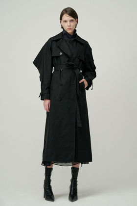 02ARMOIRE(세컨드 아르무아) Sonnie Trench Coat _ Black | S.I.VILLAGE (에스아이빌리지)