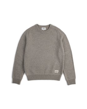 BROMPTON LONDON(브롬톤 런던) WOOL BLENDED ELBOW PATCH ROUND SWEATER - OATMEAL (P234MKT220) | S.I.VILLAGE (에스아이빌리지)