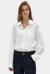 v neck collar shirts - white