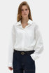 v neck collar shirts - white