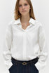 v neck collar shirts - white