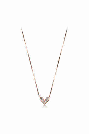 HAESOO.L(해수엘) SILVER HEART CUBIC NECKLACE (YUN3904) | S.I.VILLAGE (에스아이빌리지)