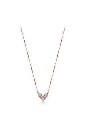 HAESOO.L(해수엘) SILVER HEART CUBIC NECKLACE (YUN3904) | S.I.VILLAGE (에스아이빌리지)