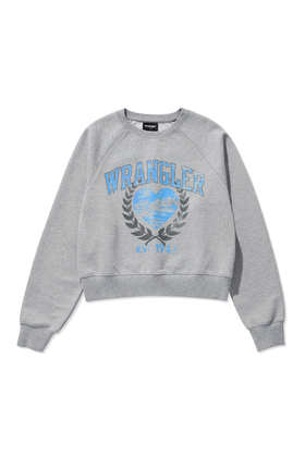 WRANGLER(랭글러) (W) Bay Heart Sweatshirt Melange Grey | S.I.VILLAGE (에스아이빌리지)