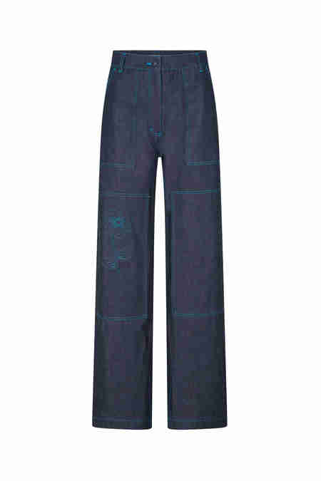 CECILIE BAHNSEN(세실리에 반센) OMEGA TROUSERS (인디고) | S.I.VILLAGE (에스아이빌리지)