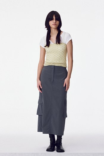 MAISONMARAIS(메종마레) Cargo Shirring Skirt, Charcoal | S.I.VILLAGE (에스아이빌리지)