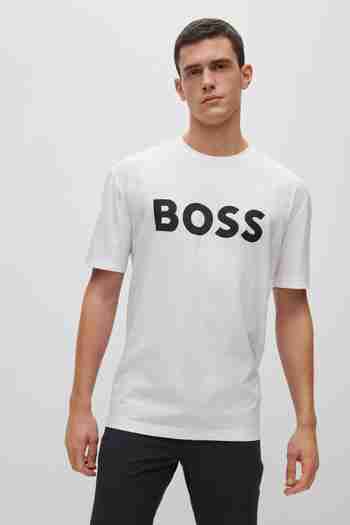 BOSS(보스) [공식] [보스]러버로고 크루넥 티셔츠 50483774_100 | S.I.VILLAGE (에스아이빌리지)