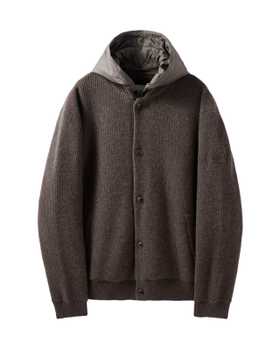 BROMPTON LONDON(브롬톤 런던) HOOD DETACHABLE HYBRID CARDIGAN  - BROWN (P244UCD403) | S.I.VILLAGE (에스아이빌리지)