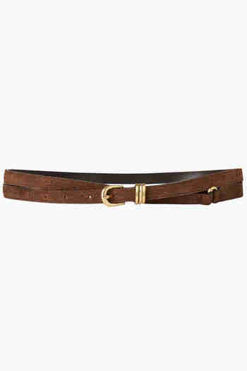 KUME(쿠메) Double Strap Belt, Brown | S.I.VILLAGE (에스아이빌리지)