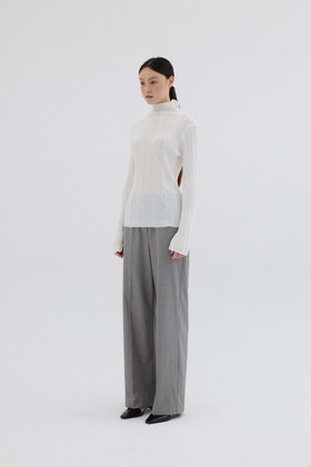 REPLAIN(리플레인) HIGH NECK RIB KINT TOP_OFF WHITE | S.I.VILLAGE (에스아이빌리지)