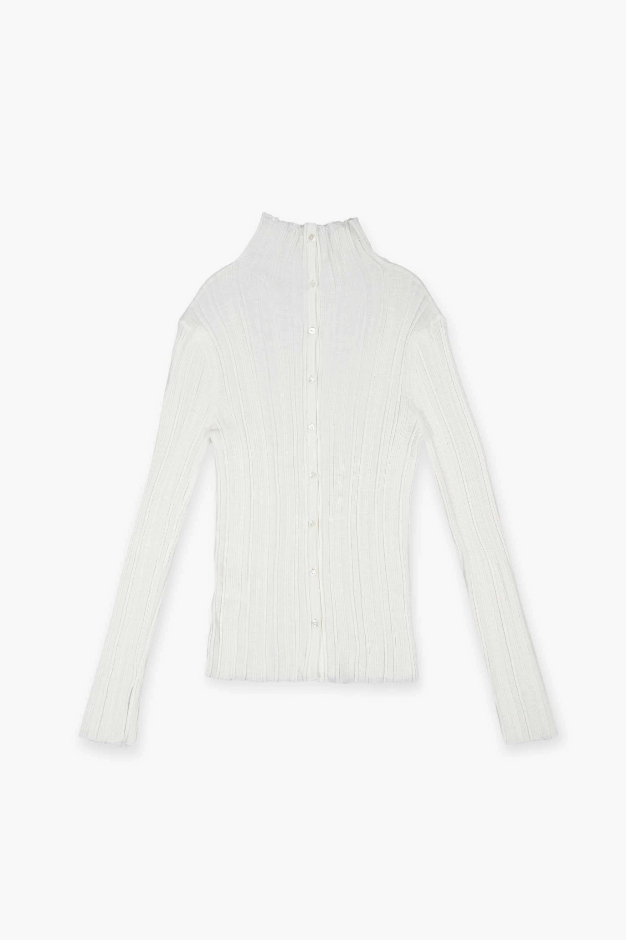 HIGH NECK RIB KINT TOP_OFF WHITE