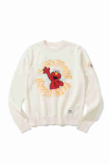 HORN GARMENT(혼가먼트) W SM SESAME CHARACTER GRAPHIC JQD POINT CASHMERE KNIT CREW HQ3CB03F | S.I.VILLAGE (에스아이빌리지)