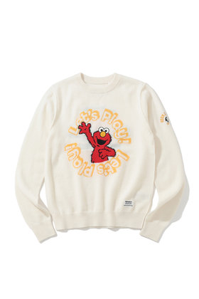 HORN GARMENT(혼가먼트) W SM SESAME CHARACTER GRAPHIC JQD POINT CASHMERE KNIT CREW HQ3CB03F | S.I.VILLAGE (에스아이빌리지)