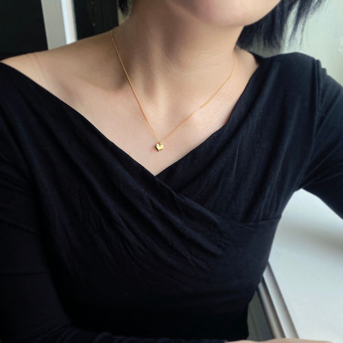 LE BLEU(르블루) mini heart necklace gold | S.I.VILLAGE (에스아이빌리지) [LE BLEU]mini heart necklace gold - 