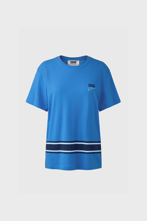EENK(잉크) Lettering T-shirt - Blue | S.I.VILLAGE (에스아이빌리지) [EENK]Lettering T-shirt - Blue - 