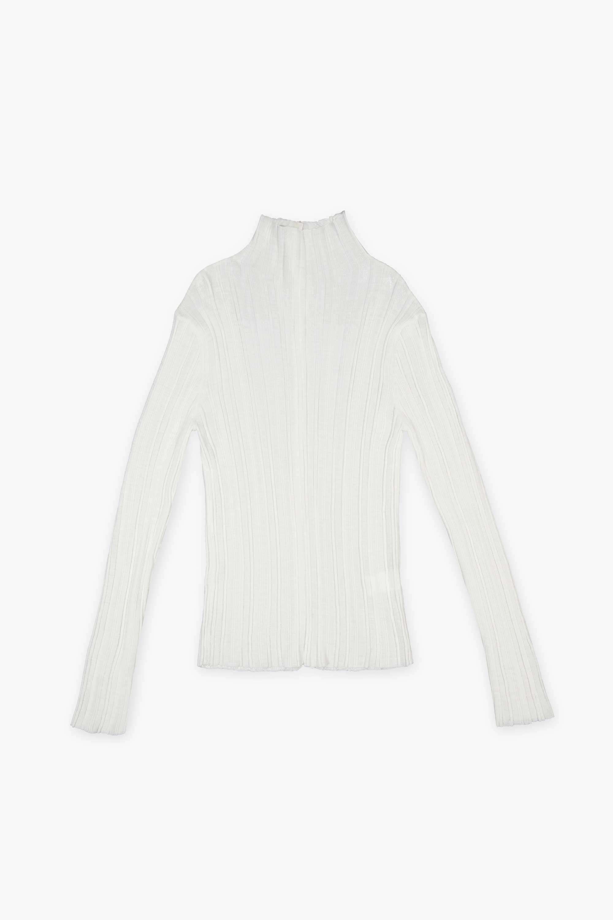 HIGH NECK RIB KINT TOP_OFF WHITE